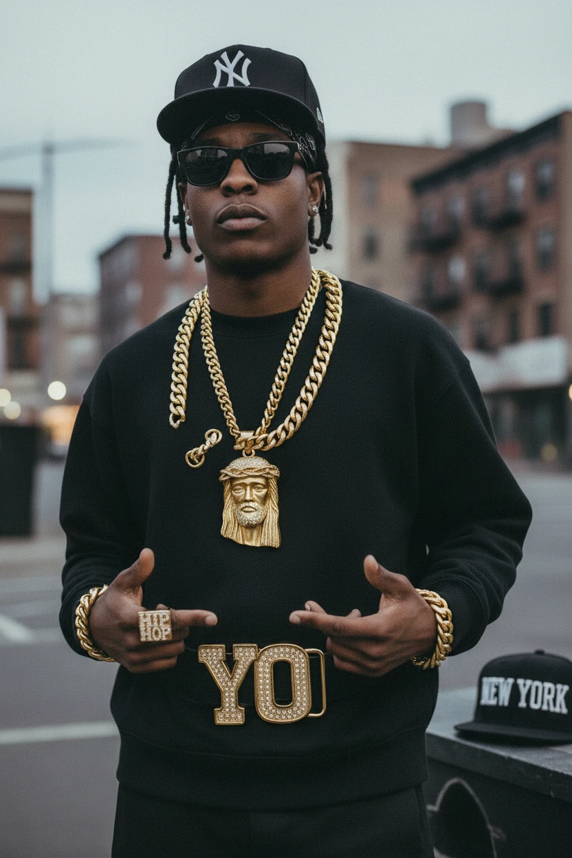 Male Hip Hop Model Gold Chains