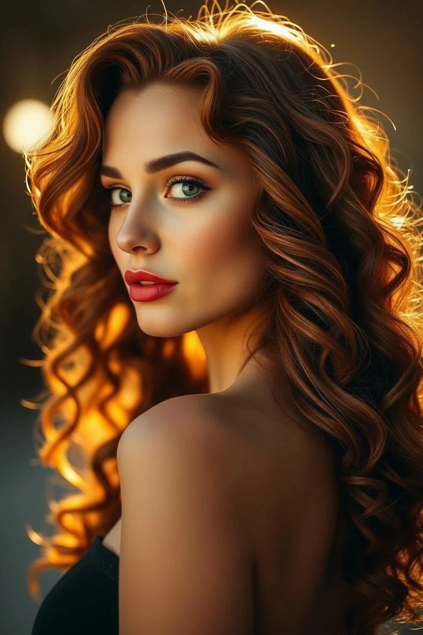 Redhead Woman Portrait Curly Hair