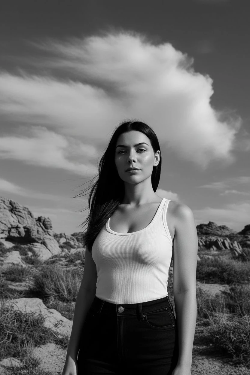 Woman Nature Black White Fashion