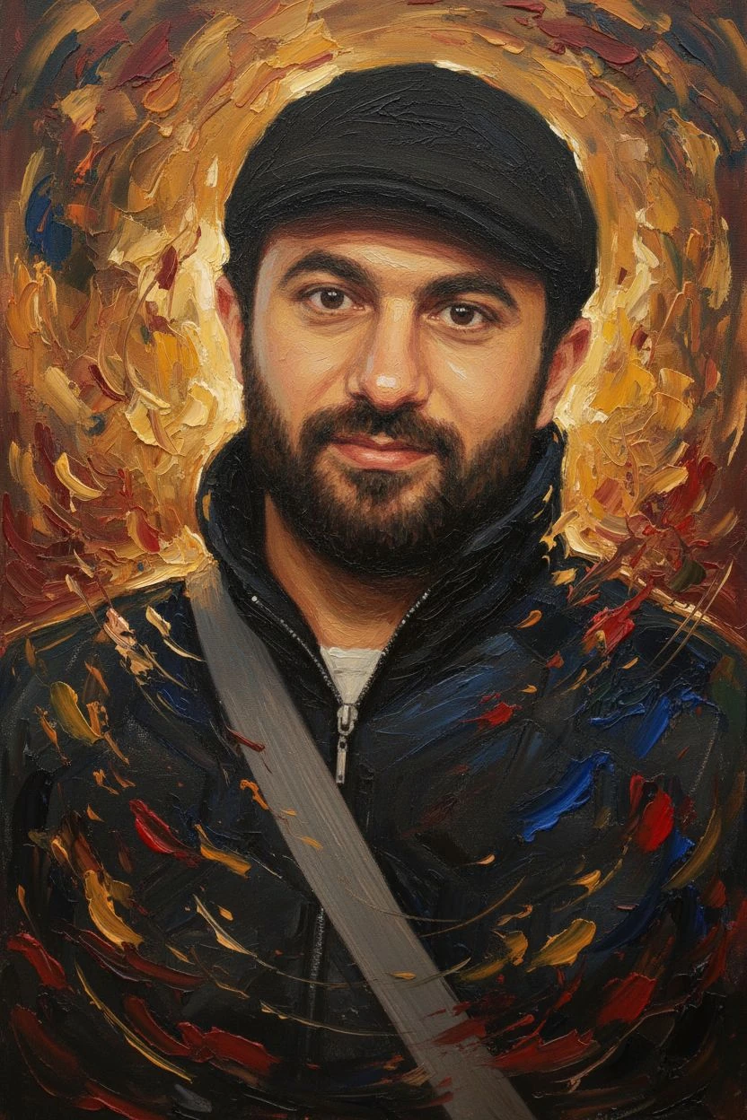 Man Portrait Brushstroke Golden Light