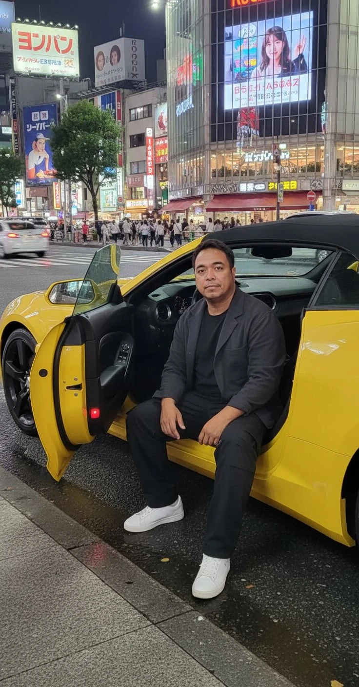 Young Man Yellow Camaro