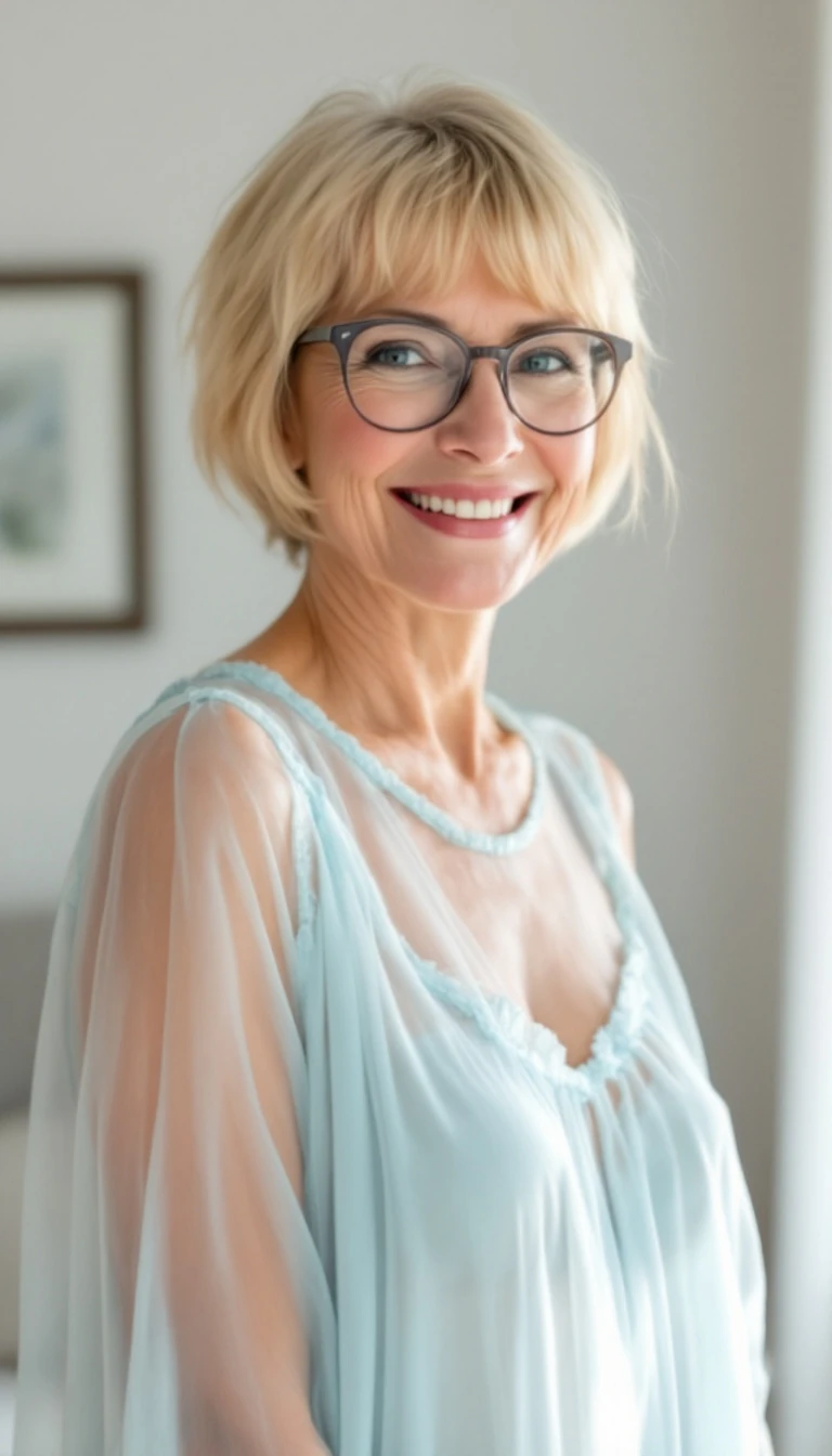 Woman Blue Hair Full Body Blonde Short