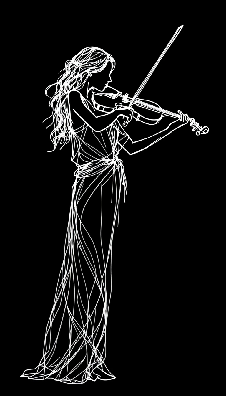 Woman White Drawing Minimalist Line Full Body