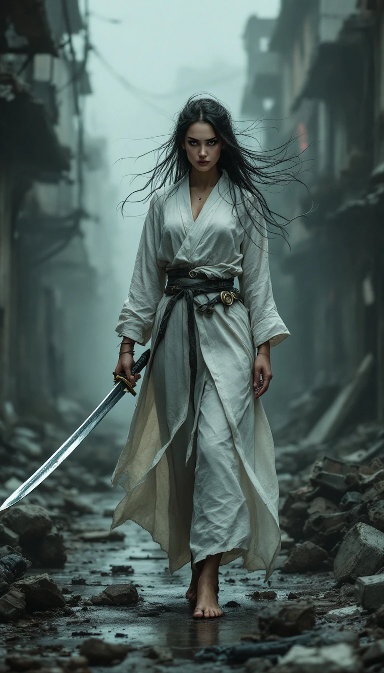 Samurai Hair City Post Apocalypse Thick Dilapidated