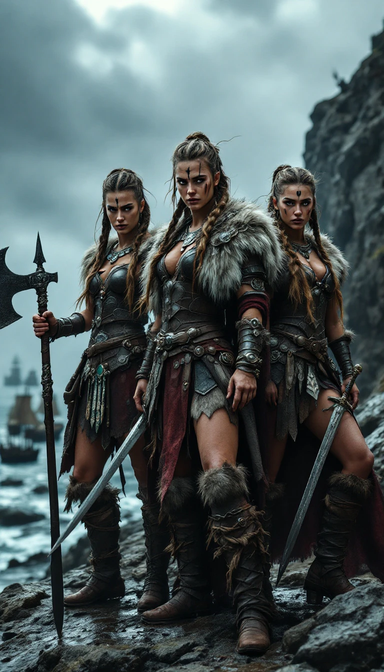 Warrior Armor Dramatic Group Three Fierce Viking
