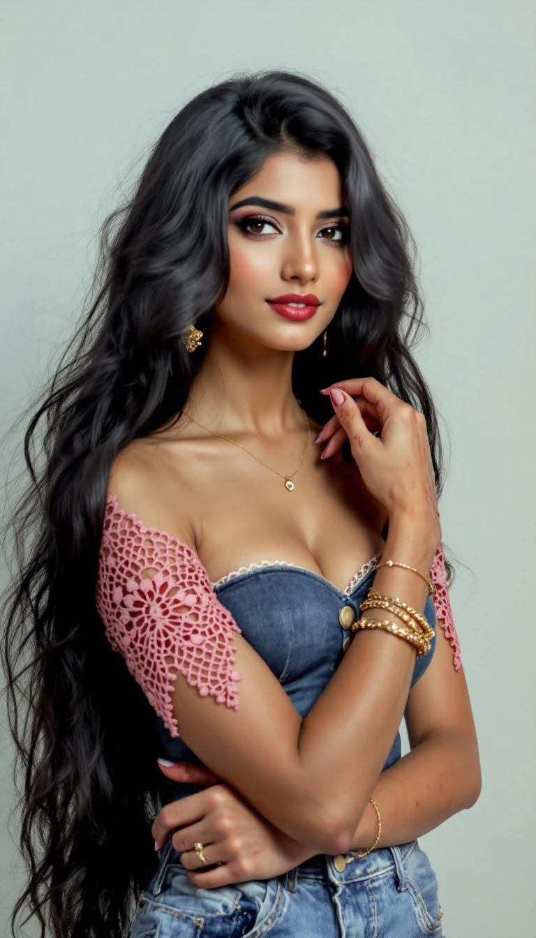 Woman Gold Hair Elegant Stylish Indian Extremely