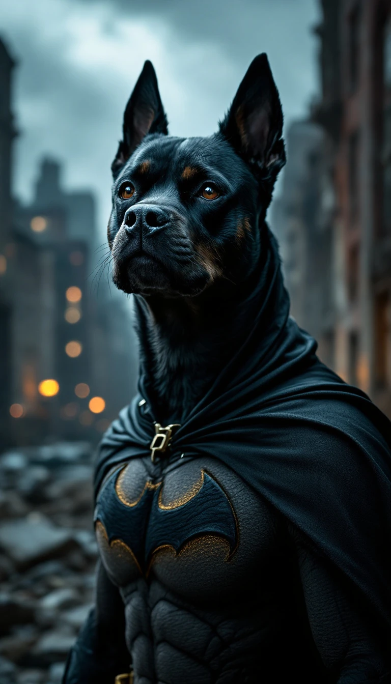 Dog Black City Photo Batman Costume Heroic
