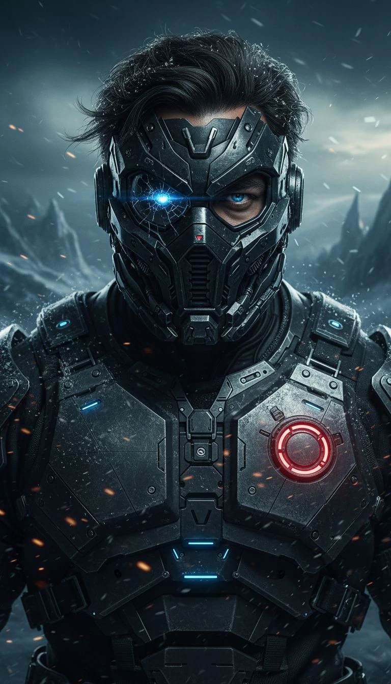 Blue Armor Portrait Dark “ultra-detailed Masked