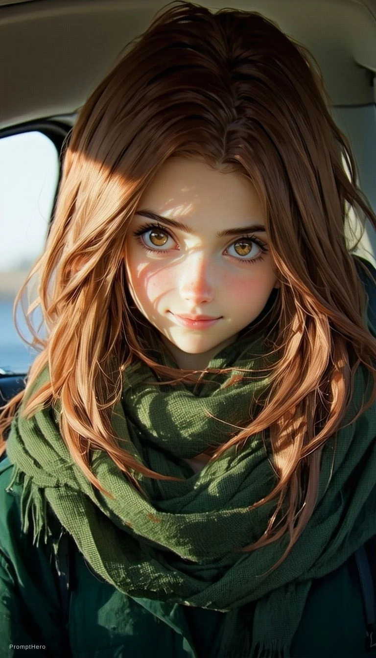Brown Anime Heart Girl Forest Scene