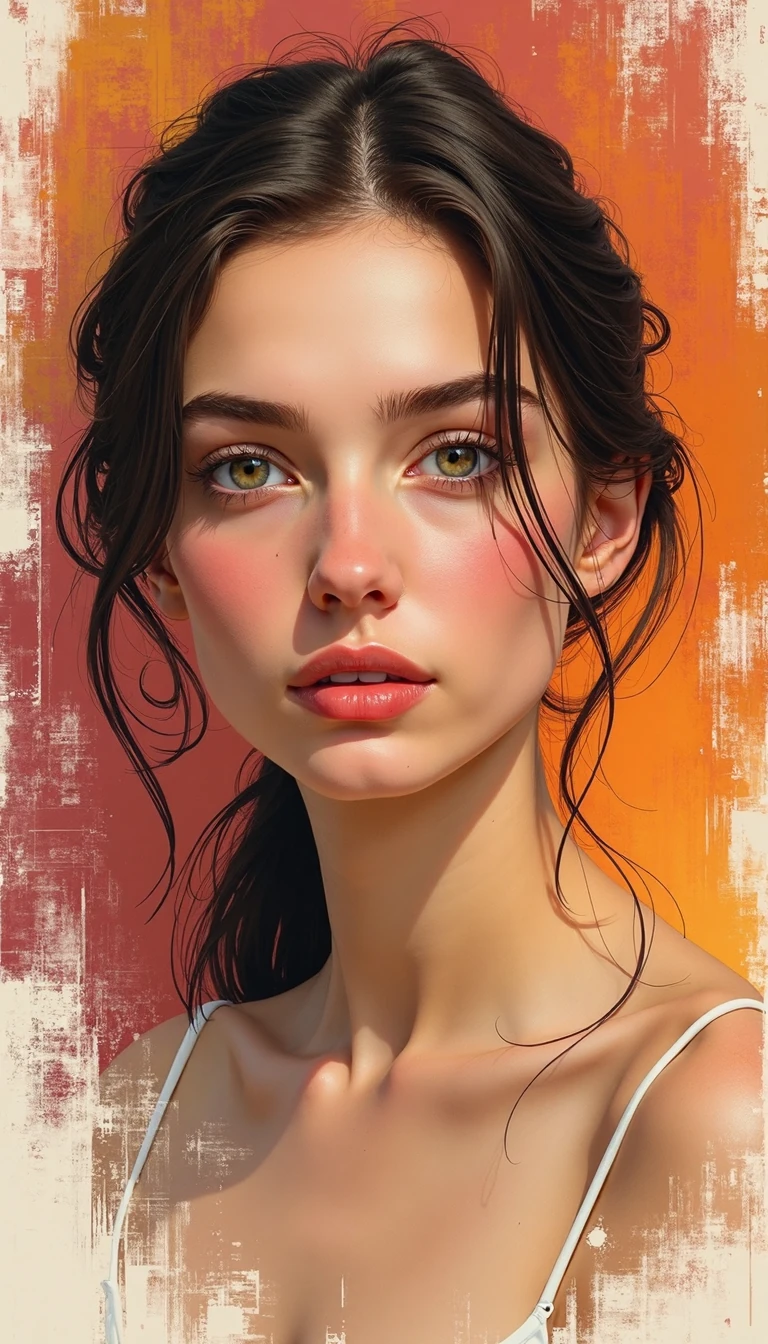 Woman Abstract Expressionism Warm Tones