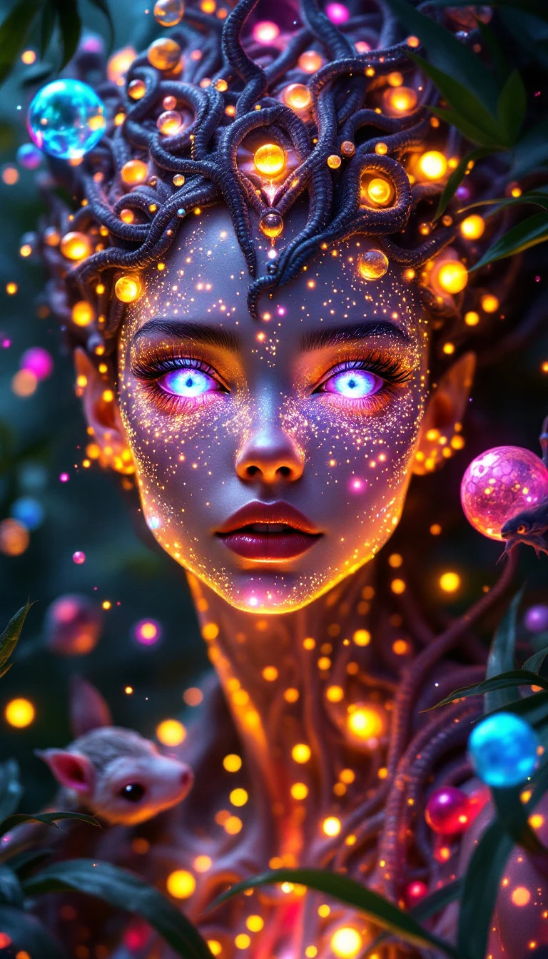 Alien Princess Bioluminescent Forest Fantasy