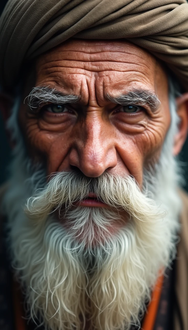 Older Man Turban White Beard Wise