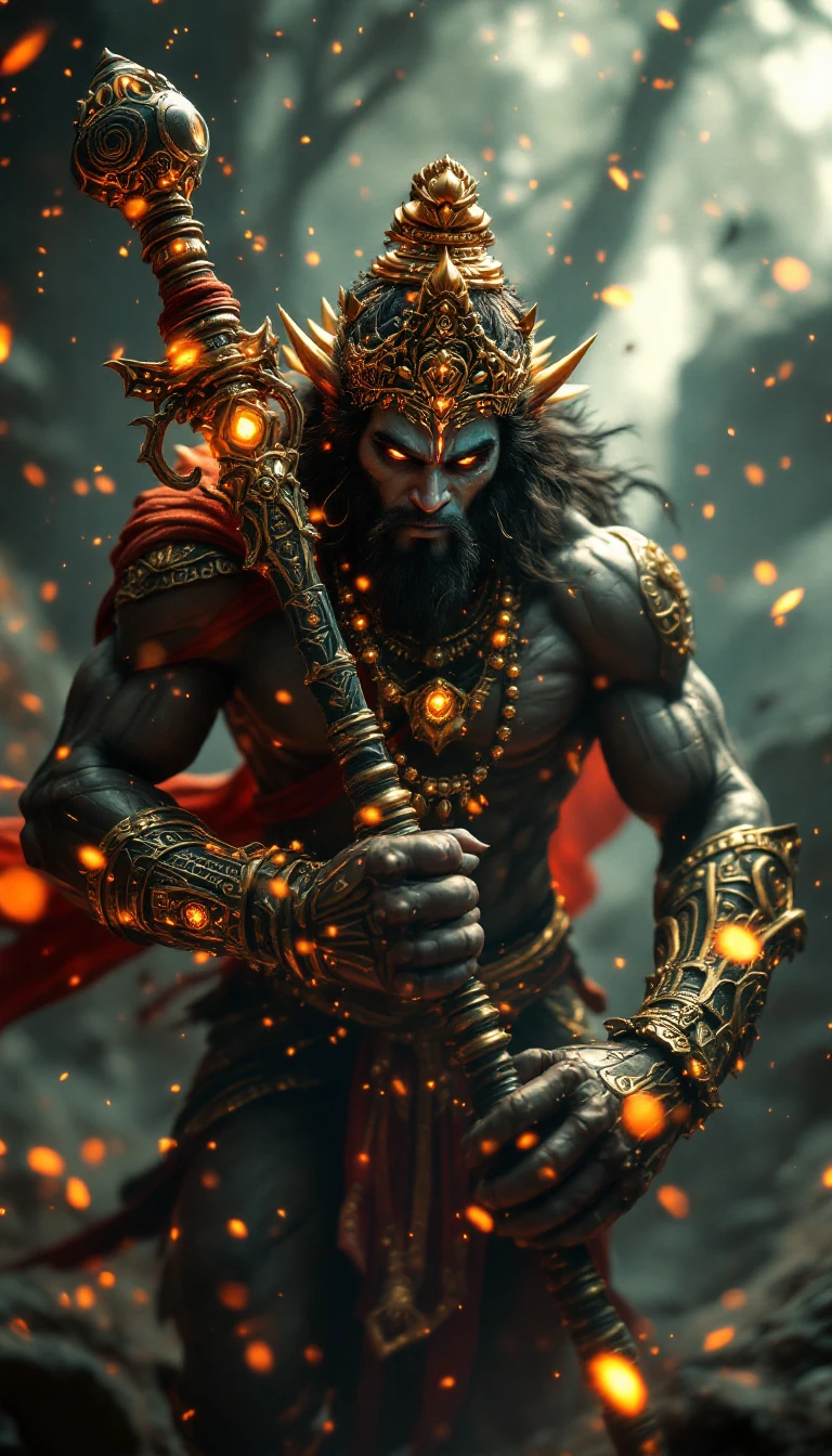 Hanuman Divine Cosmic Falling