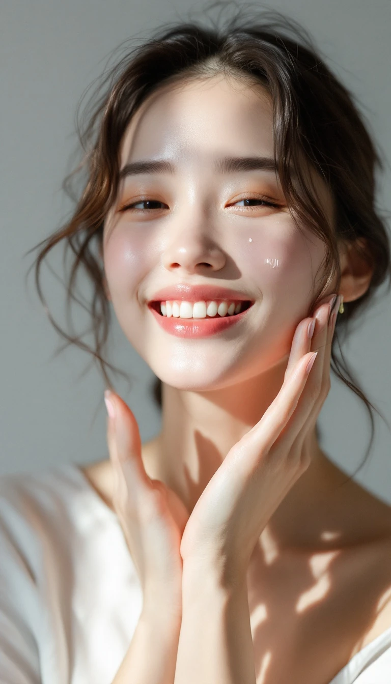 Skincare Model Serum Bottle Close Up
