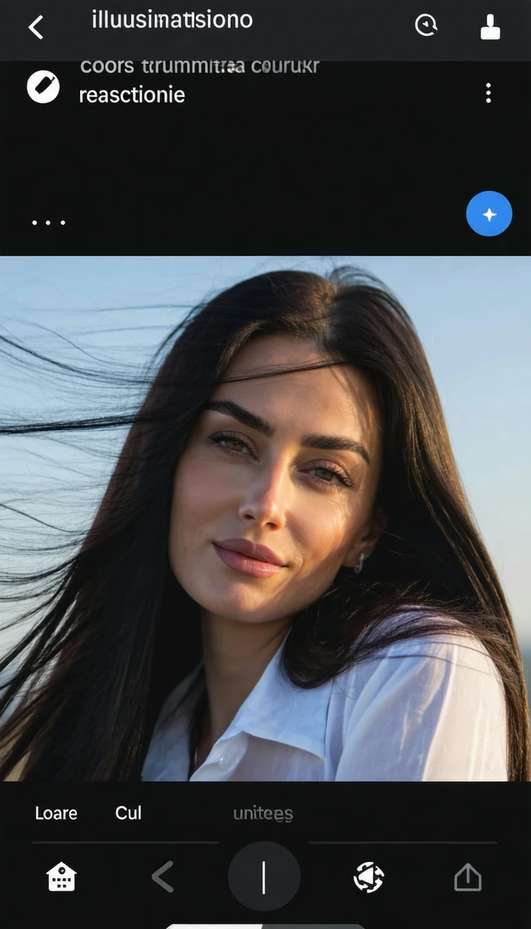 Woman Black Hair White Shirt
