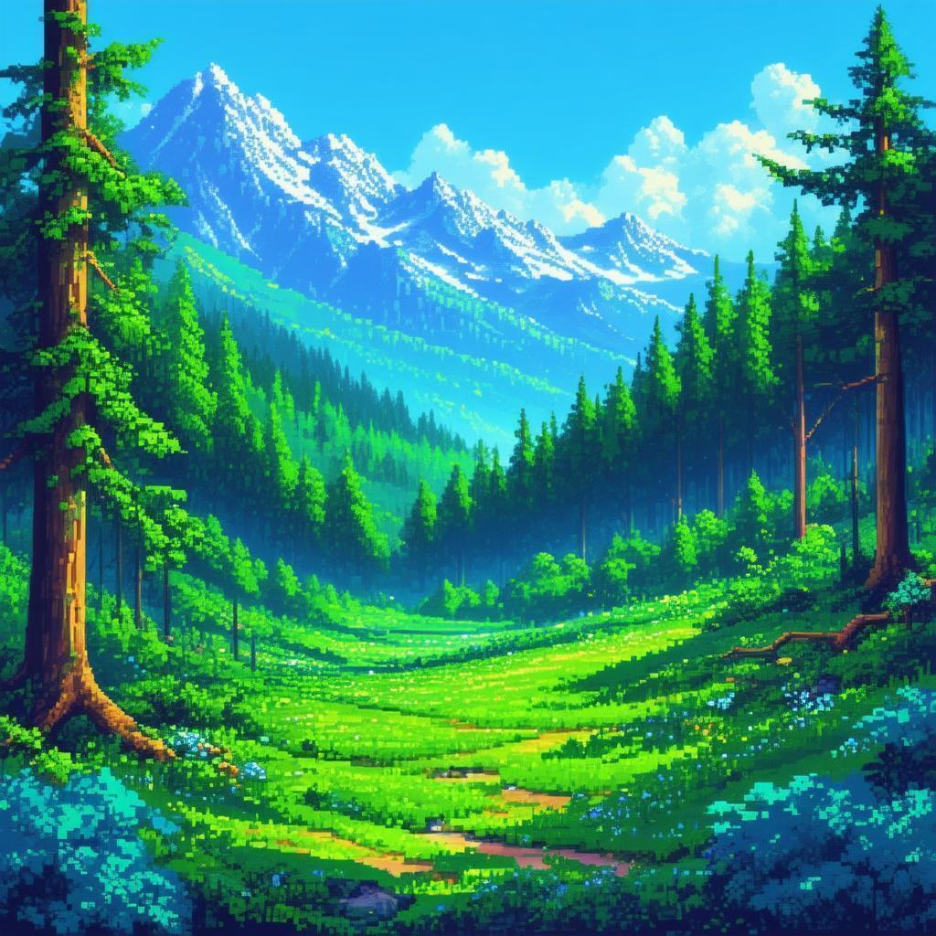 8 Bit Forest Clearing in Fantasy Pixels