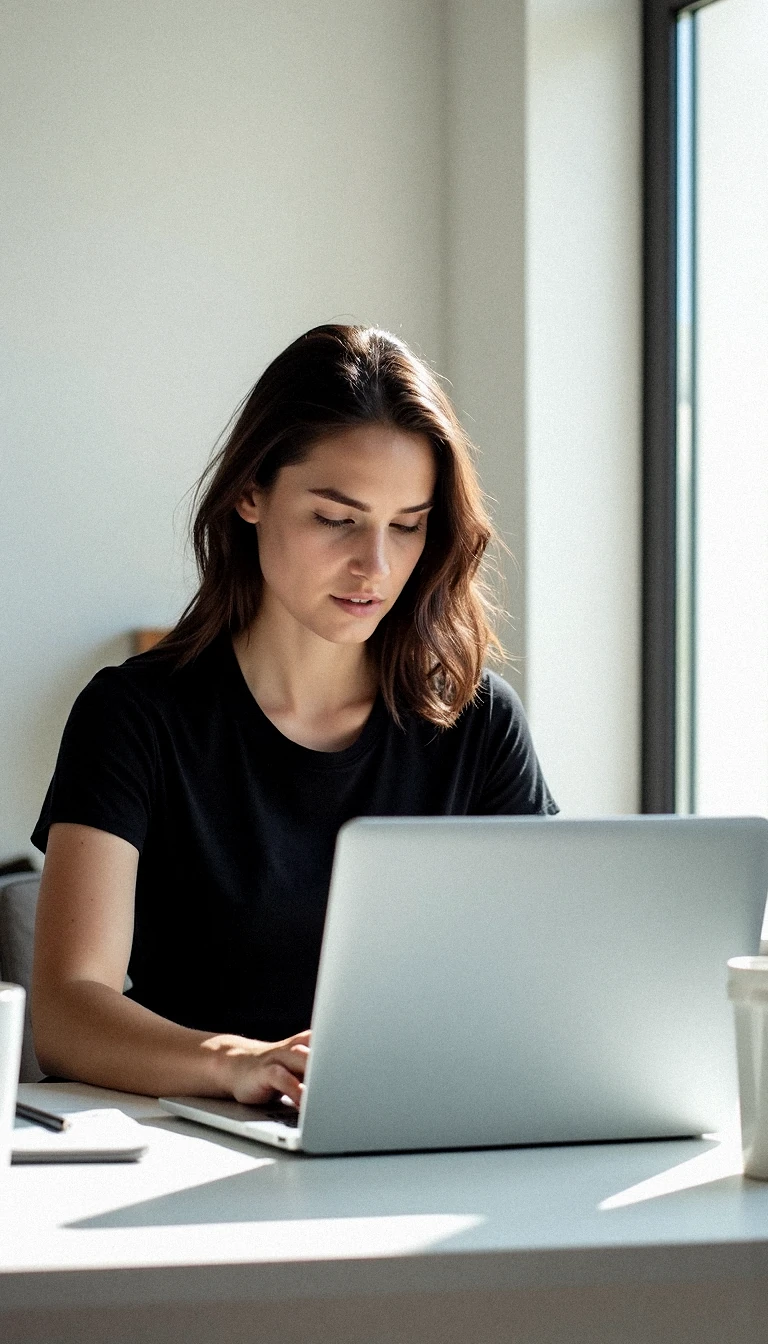 Woman Laptop Desk Work