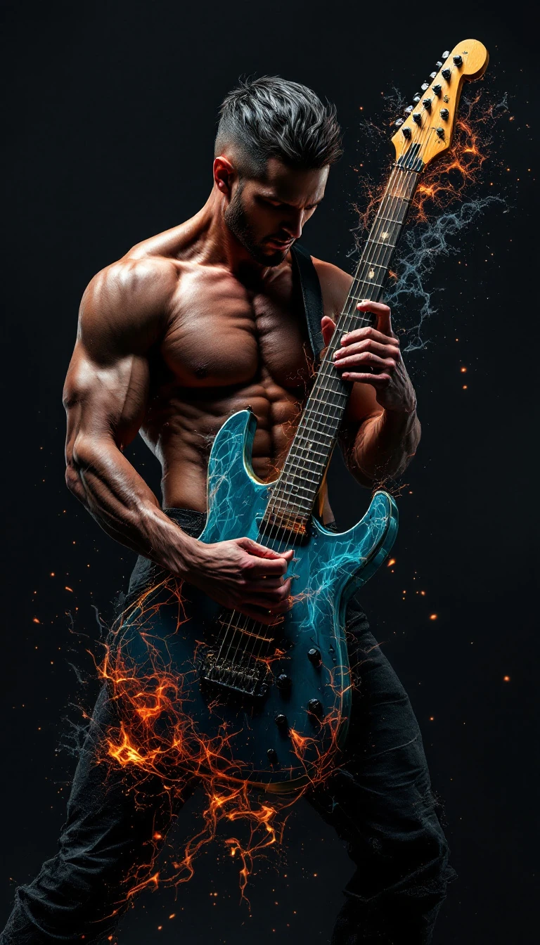 Human Guitar Fusion Rock Musician