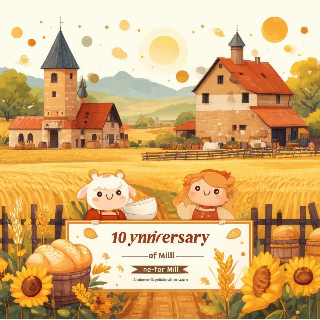 Festive Anime Flyer for a Mill Anniversary