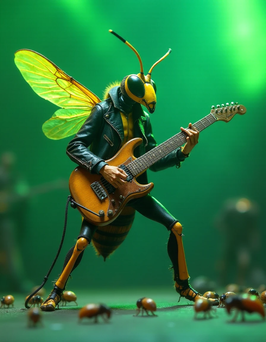 Wasp Guitar Stage Neon