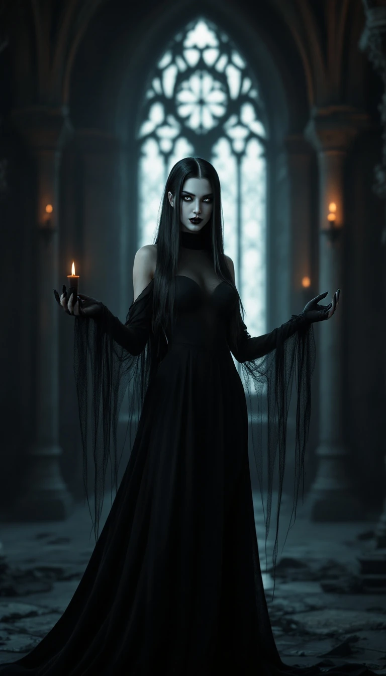 Vampire Woman Black Dress