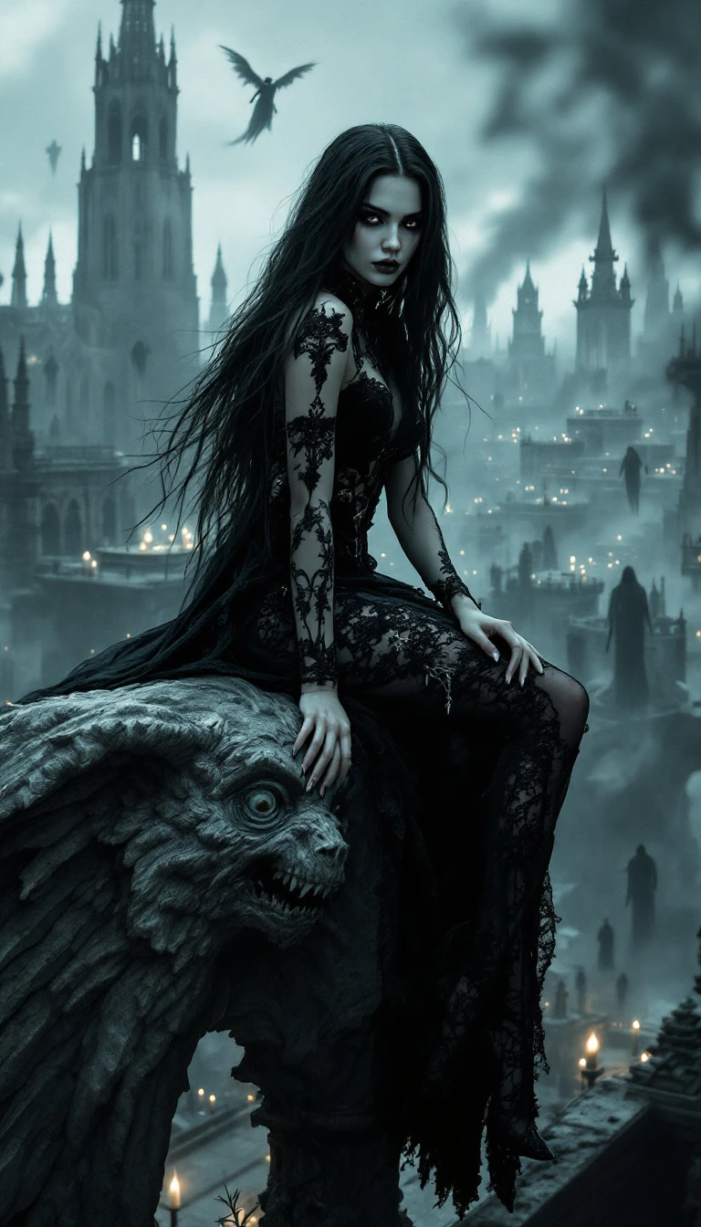 Gothic Witch Gargoyle City