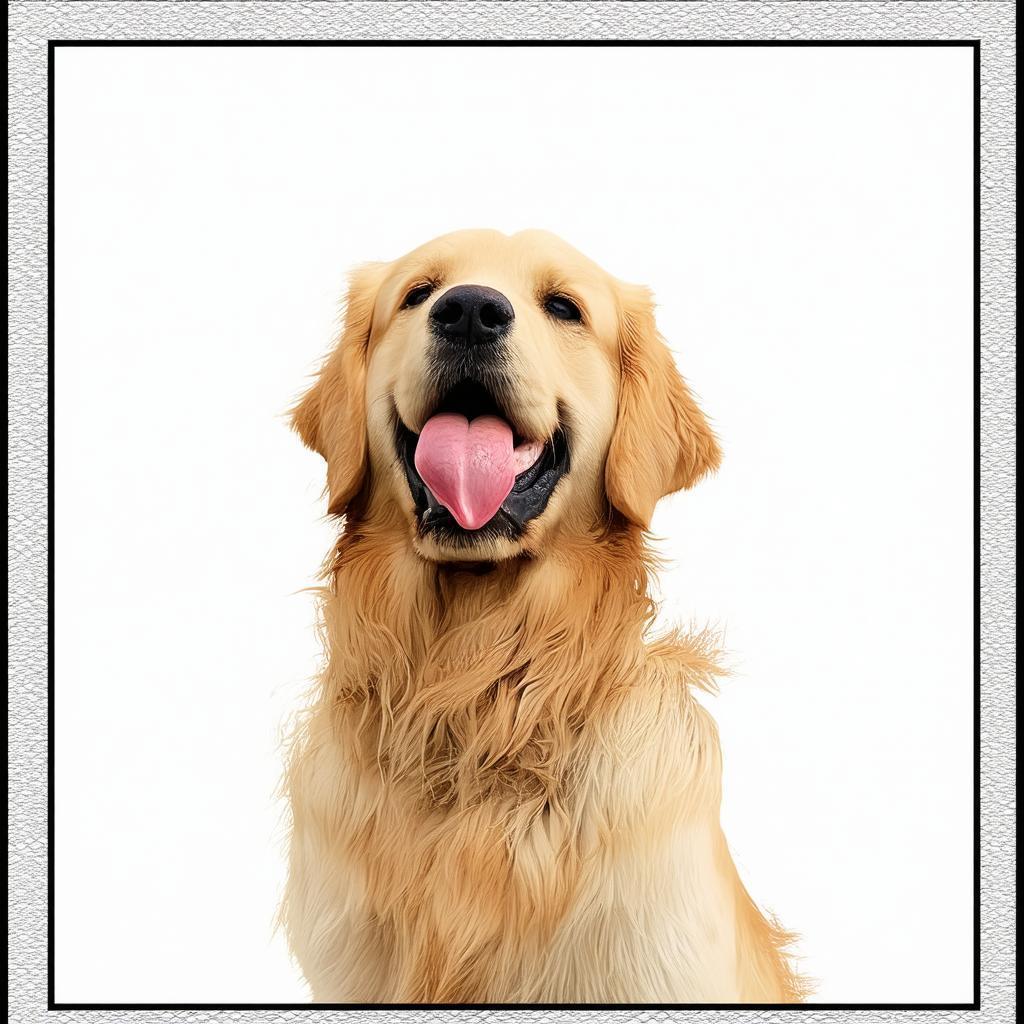 Golden Retriever Grinning in a Comic Panel