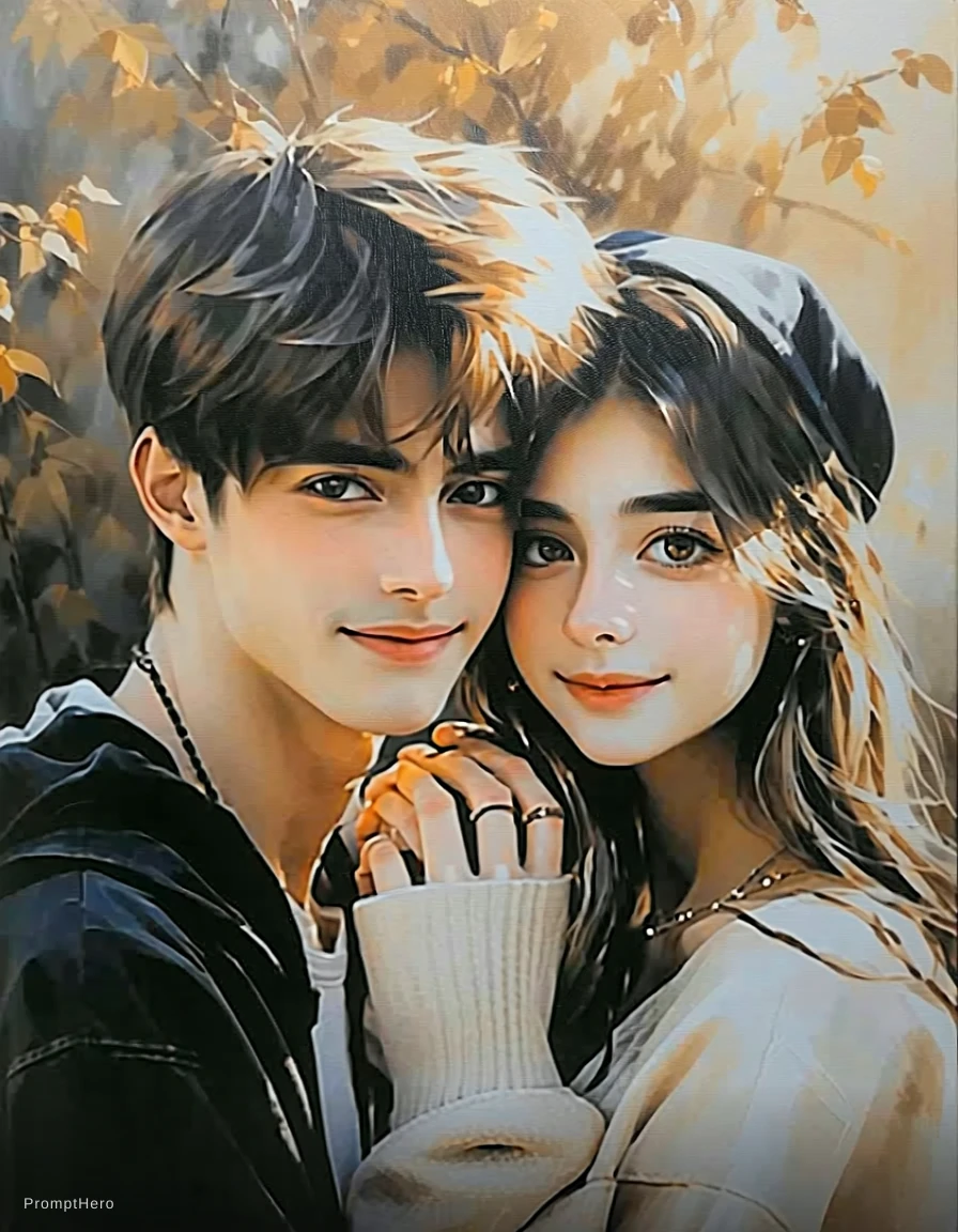 Couple Love Embrace Oil