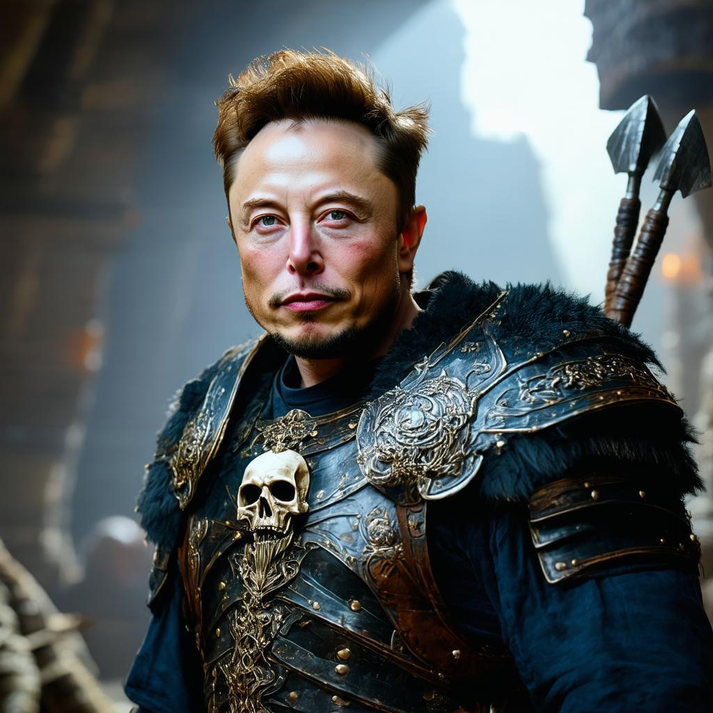 Elon Musk as a Skull Chested Viking