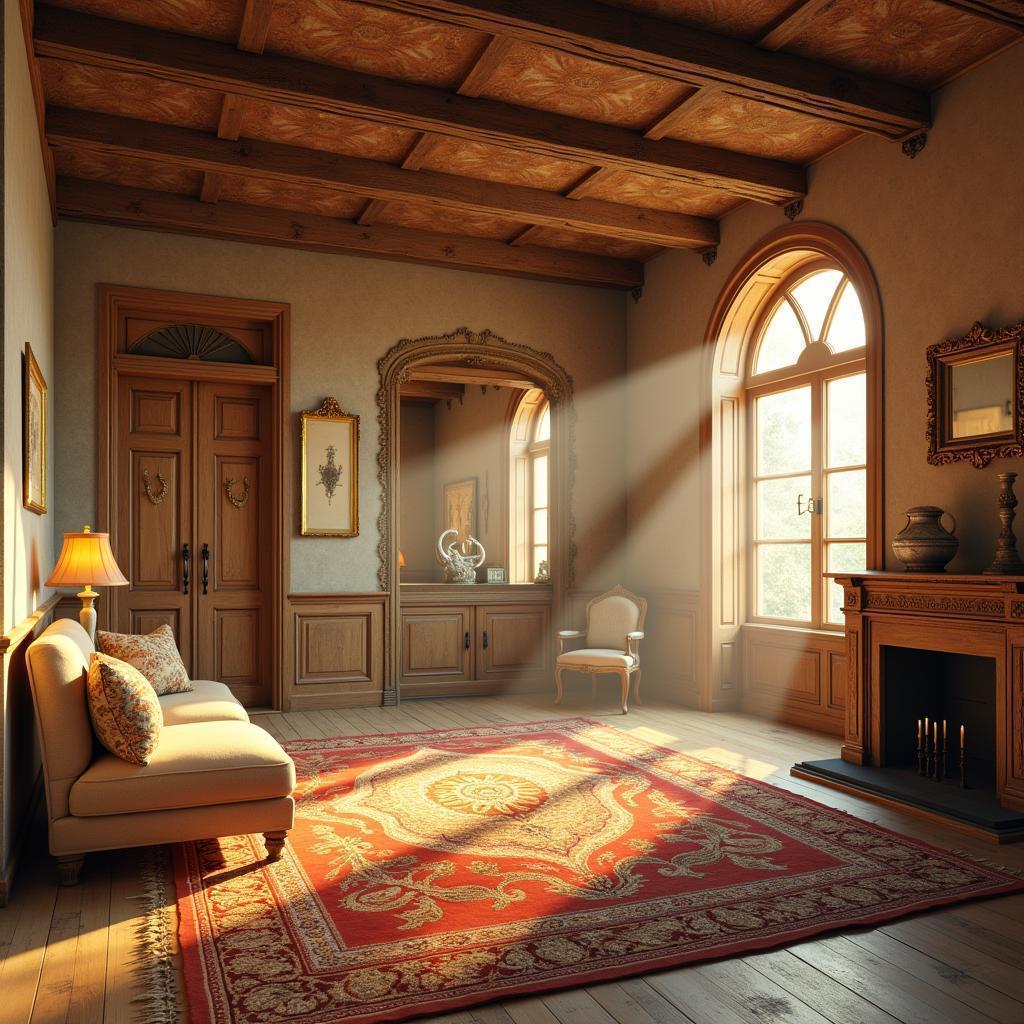 Photorealistic Golden Hour Room in Detailed 3D