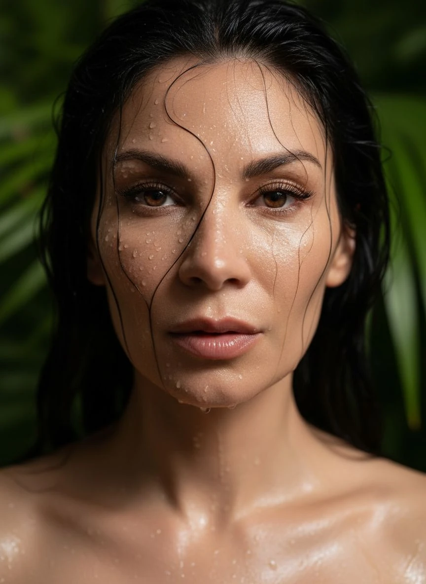 Wet Hair Beauty Editorial Portrait
