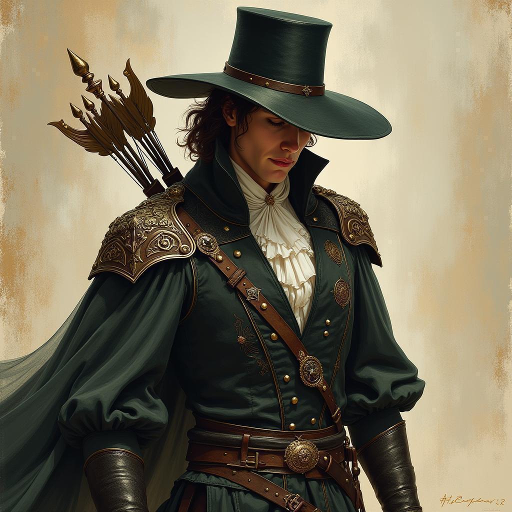 Robin Hood in High Fashion Illustrated Couture