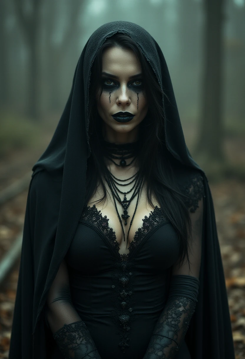 Woman Gothic Forest Contemplative Portrait