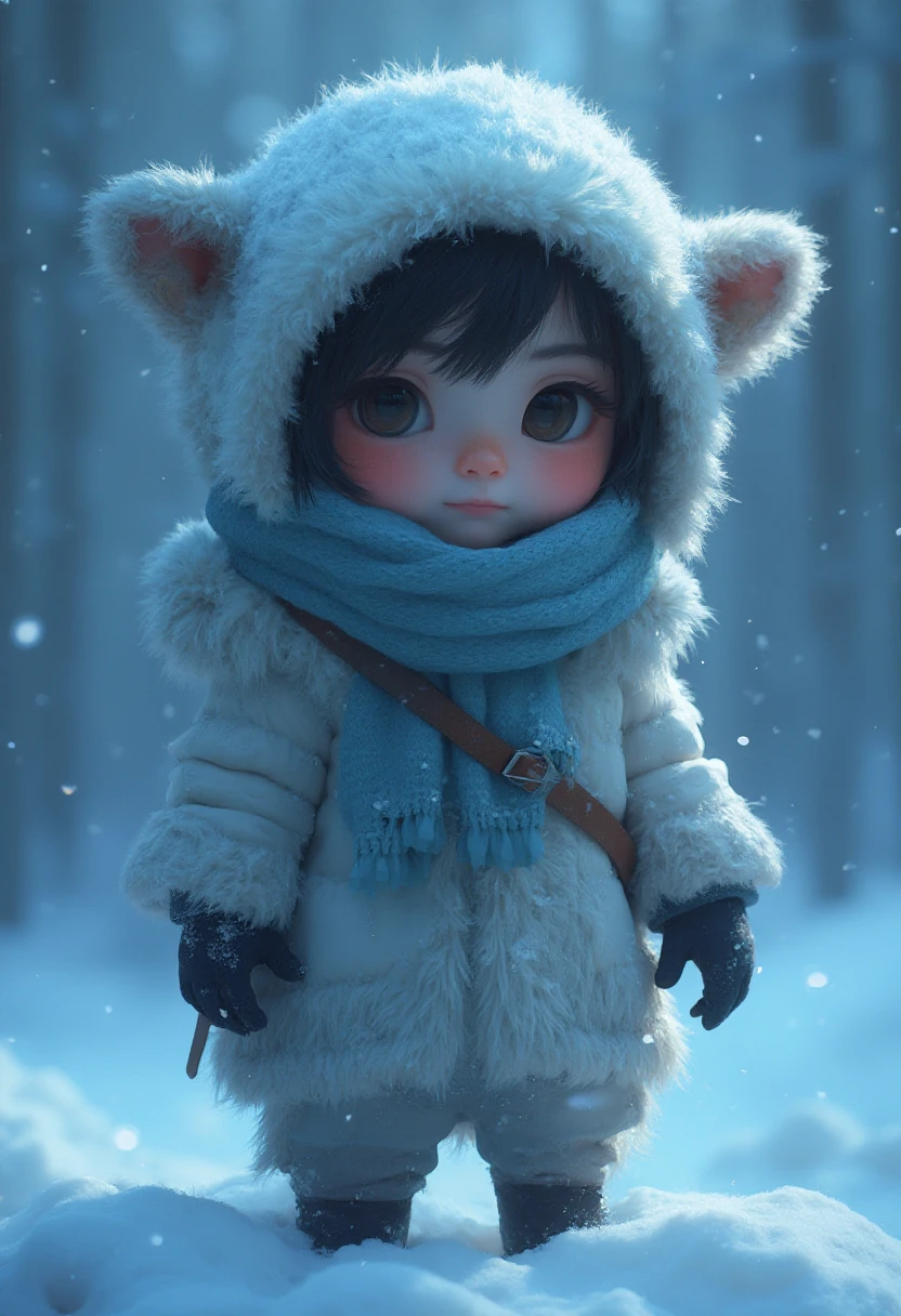 Bioluminescent Snow Nomad Character