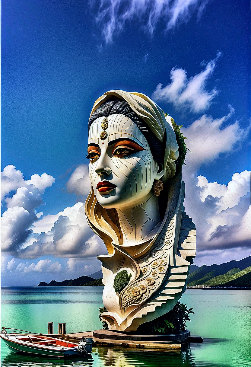 Stone Sculpture Iranian Woman Face