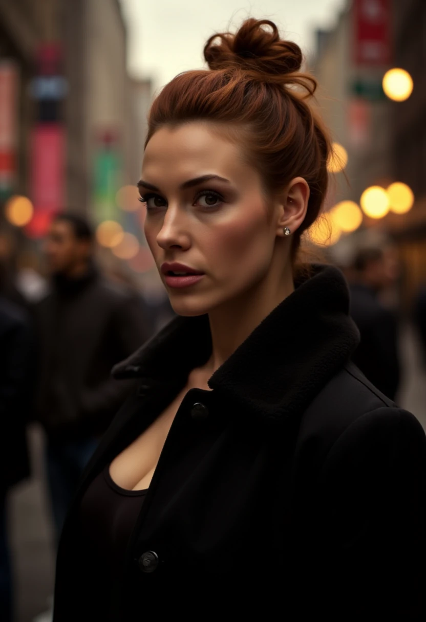 Messy Updo Urban Film Noir