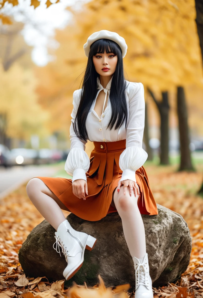 Asian Woman Autumn Fashion