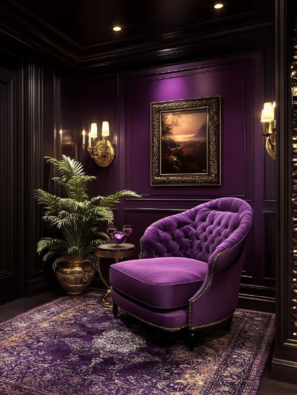 Regal Luxury Deep Purple Velvet Accents