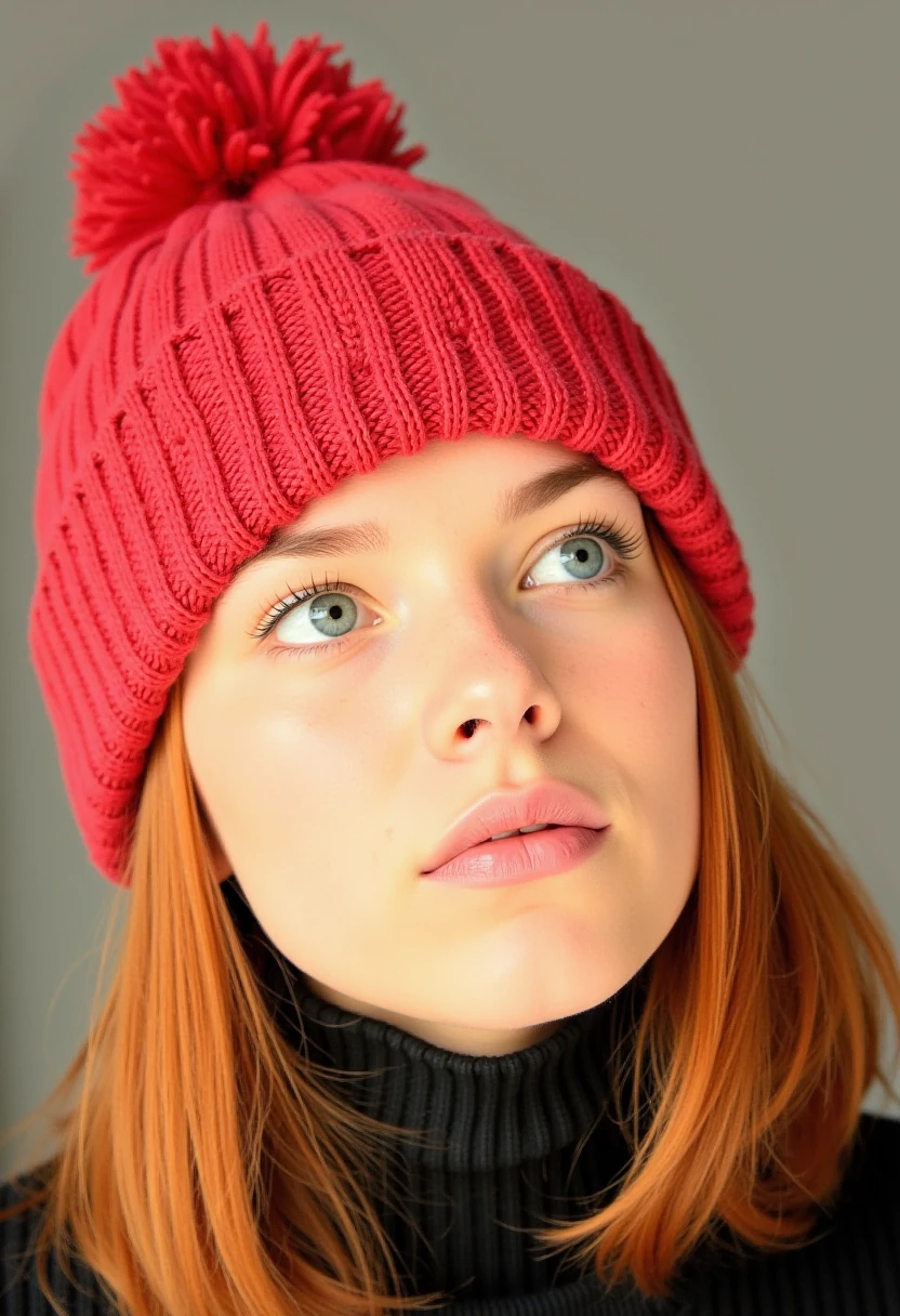 Red Woman Orange Beanie