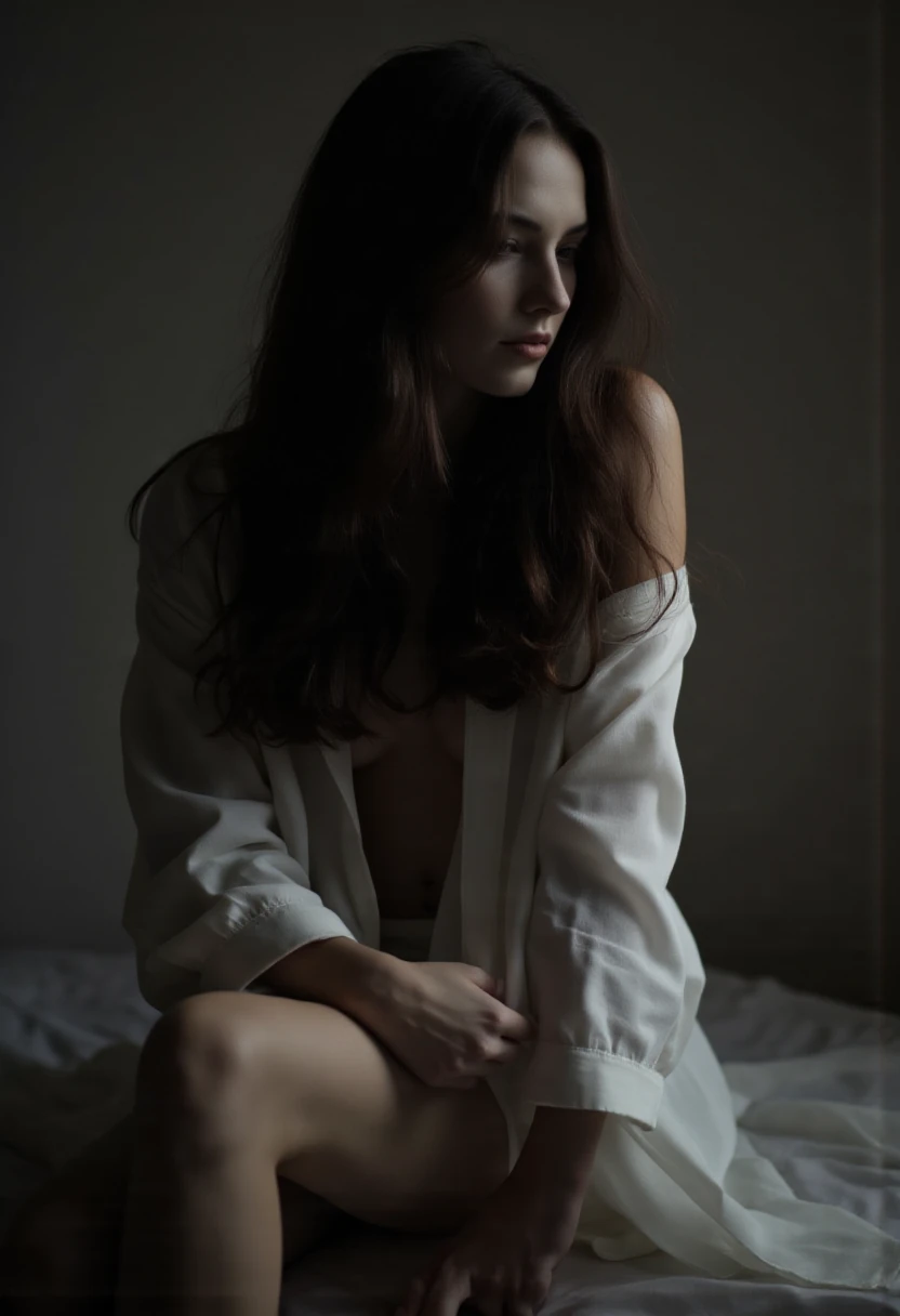 Woman White Shirt Noir