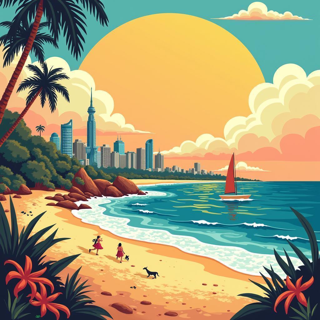 Sunny Australian Day in Bold Retro Advertising