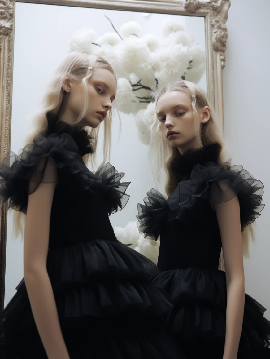Fashion Models Chiffon Dress