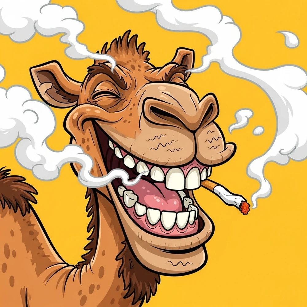 Camel Cartoon Smoking Smile