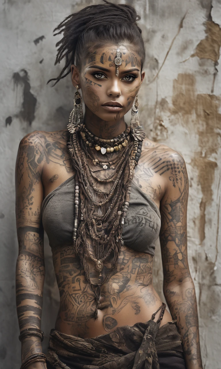 Bohemian Woman Tattoo Gritty