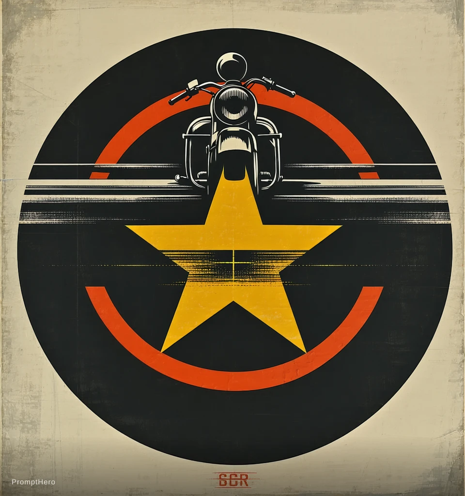 Motorcycle Star Emblem Vintage