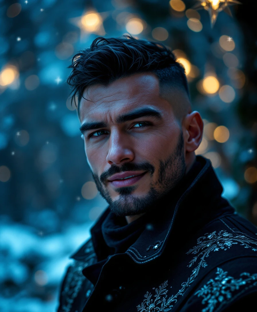 Handsome Man Medieval Coat Starry