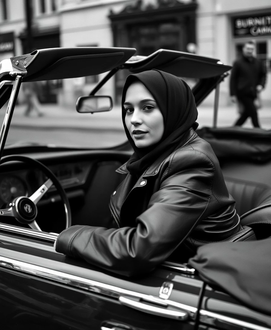 Woman Leather Jacket Vintage Convertible