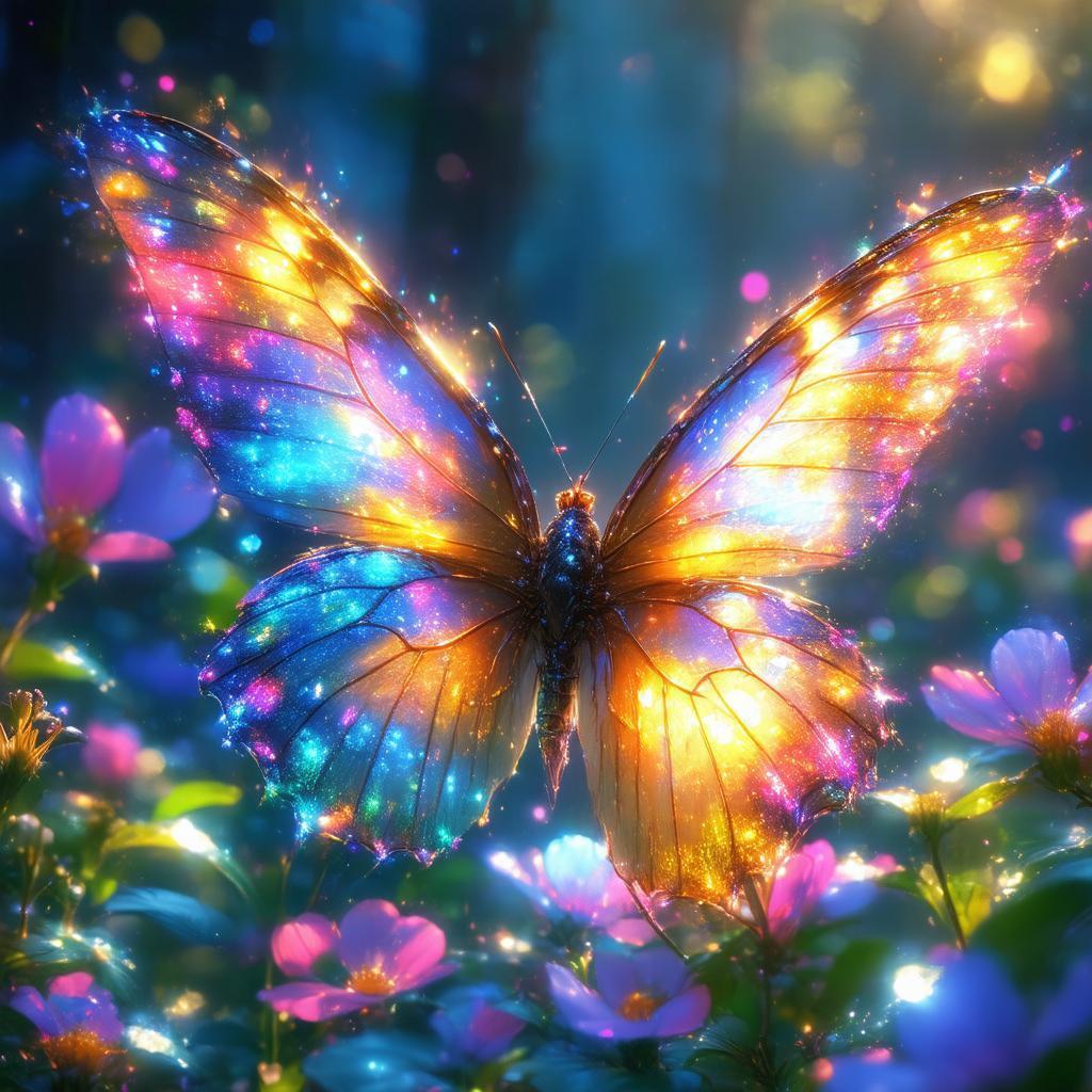 Dreamy Butterfly Key Visual at Golden Hour