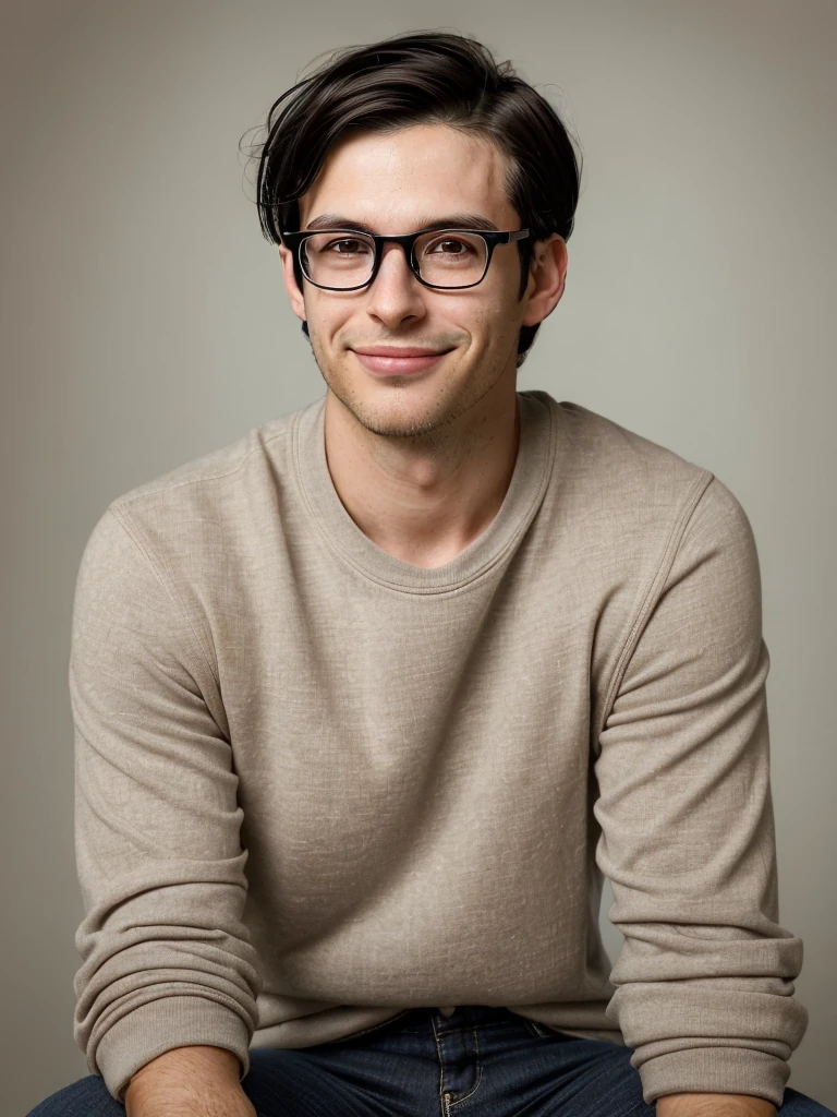 Man Thirties Casual Glasses Smirk