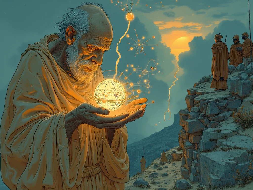 Archimedes Holding Glowing Model Of Cosmos